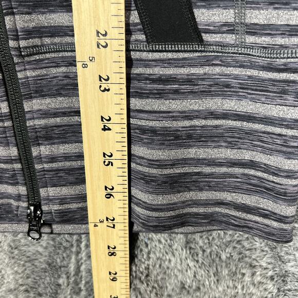 Lululemon Jacket Womens 4 Gray Striped Full Zip Scuba Hoodie Sweatshirt Athletic - Picture 6 of 7